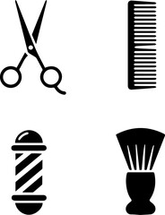 Modern Barber Icon Set – Scissors, Clippers & Grooming Tools
