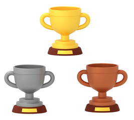 金、銀、銅のトロフィセット