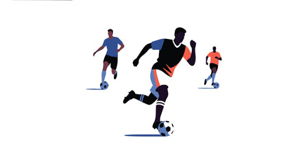 Dynamic Soccer Players in Action A Vector Illustration of Speed, Skill, and Teamwork
