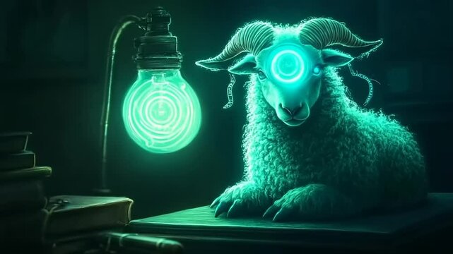 Bizarre Ram Illustration: A Futuristic Twist on Classic Animal Imagery