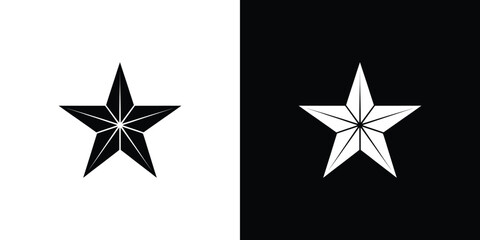 Obraz premium Contrasting Stars Black Star on White, White Star on Black Background