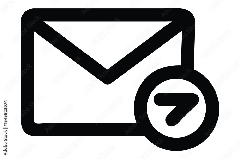 Fototapete email sending icon symbol illustrated with a rounded square shape and arrow circle