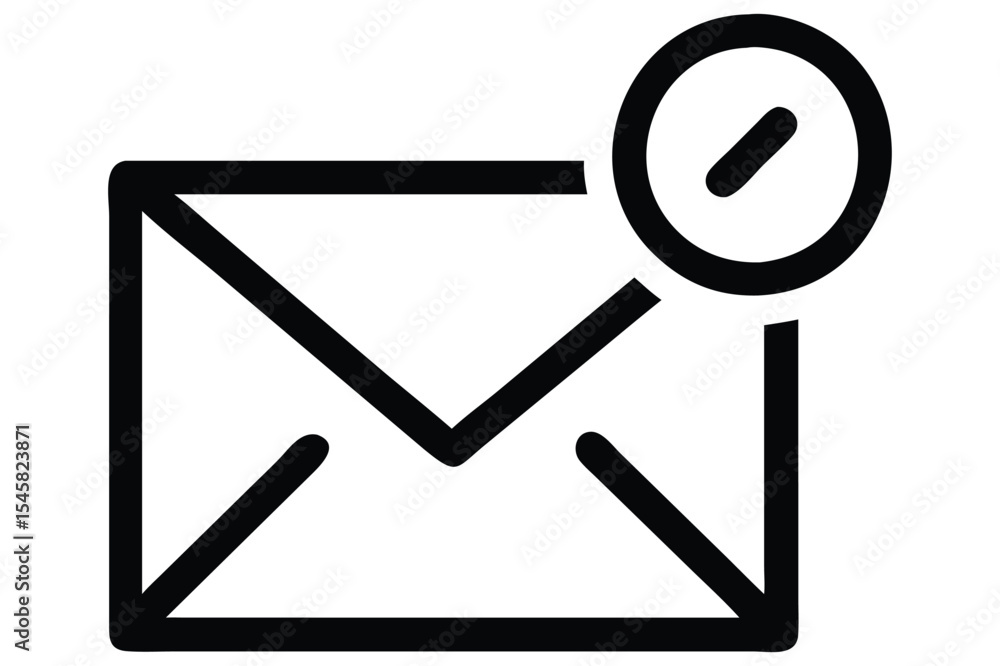 Poster email envelope icon illustrating read status notification modern outline design vector