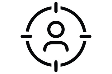 Customer target icon representing marketing focus audience demographic segmentation strategy concept