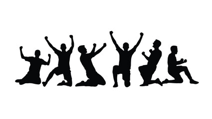 Celebrating Victory A Collection of Silhouettes Depicting Joyful Athletes Celebrating Triumphant Moments
