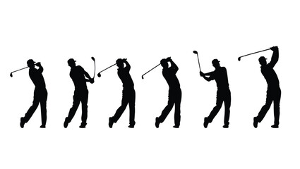 Mastering the Golf Swing A Sequence of Silhouettes Showing the Perfect Golf Stroke Technique