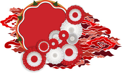 Indonesian Independence Day celebration decoration with red and white elements
