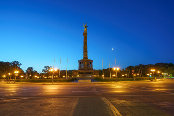 Berlin Victory Column at night. Germany