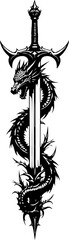 Dragon Wrapped Around Sword  Tattoos Design 