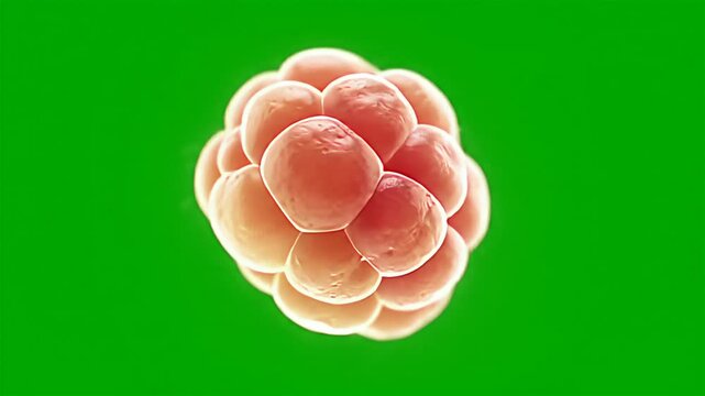 Sphere made of rounded shapes on green background