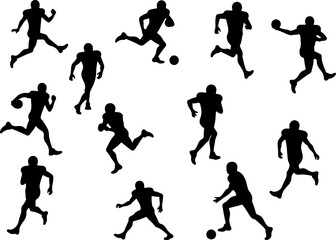 American Football Player  Vector Silhouettes Collection