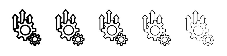 business excellence icon thin outline logo mark set