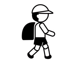 School Icon 18B : boy, child, first grade, school bag	
