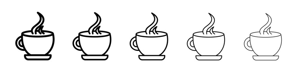 cappuccino icon thin outline logo mark set