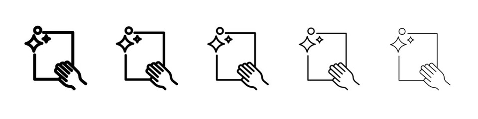 clean surface icon thin outline logo mark set