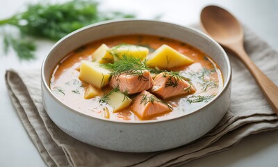 Finnish Salmon Soup Traditional Cuisine from Finland