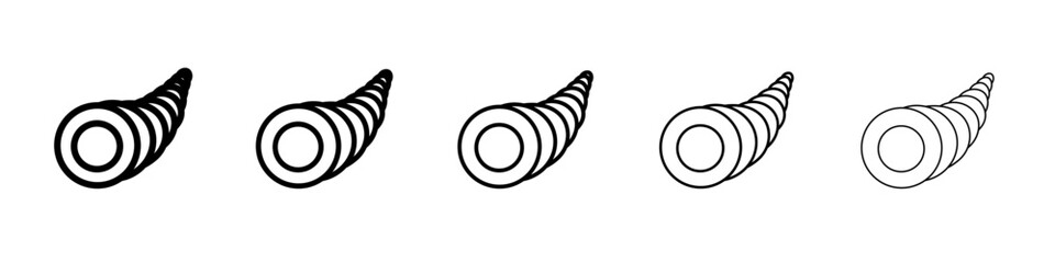 cornucopia icon thin outline logo mark set