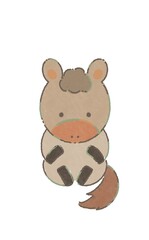 可愛い馬の手書きイラスト