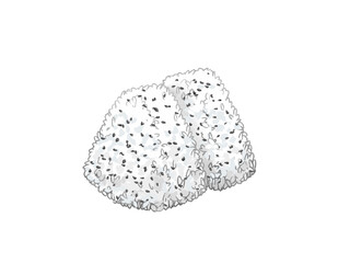 黒ごまおにぎり おむすび 食事 ごはん リアル