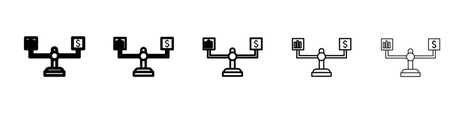 Debt holders icon thin outline logo mark set