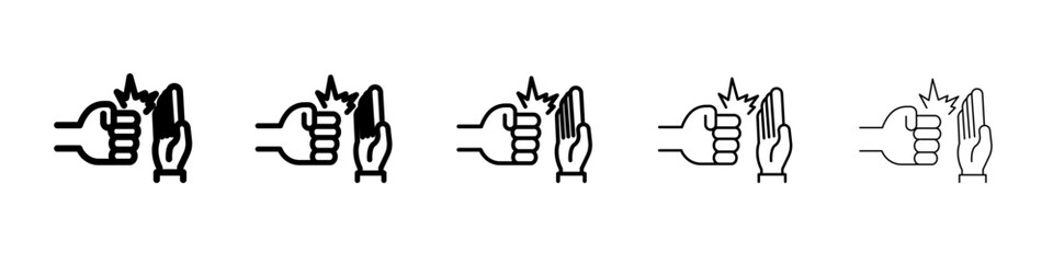 Domestic violence icon thin outline logo mark set