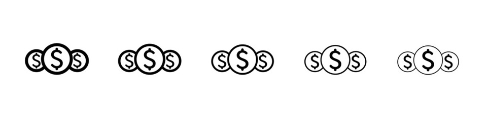 Financial Scheme icon thin outline logo mark set