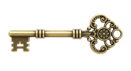 Ornate antique brass key