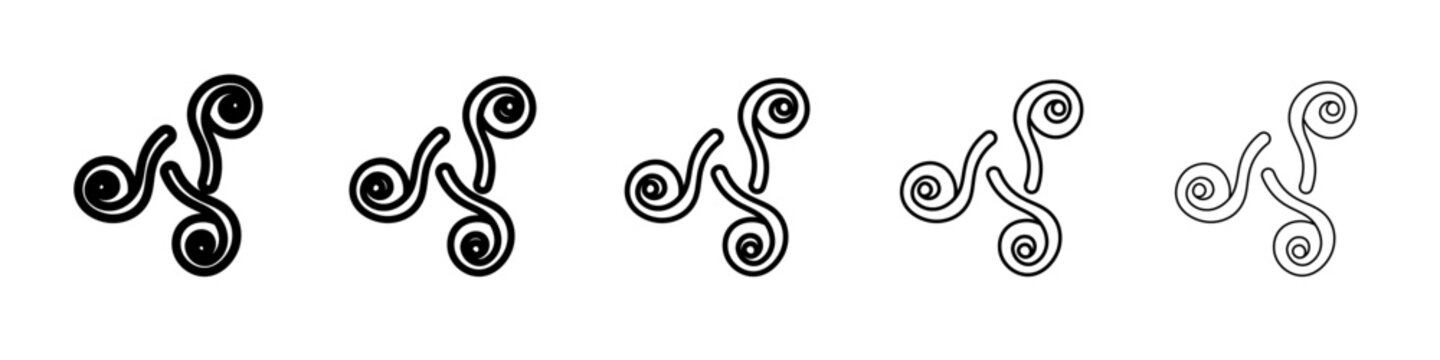 fiddleheads icon thin outline logo mark set