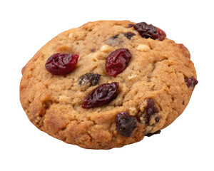 Delicious cranberry cookie isolated on black background perfect for a sweet treat and dessert lovers
