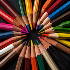 Fototapeta premium colored pencils isolated on white