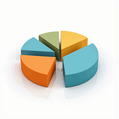 Obraz premium 3D pie chart in vibrant colors representing data distribution 