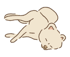 자고 있는 귀여운 강아지 손그림 일러스트