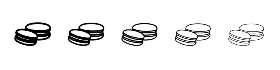 macarons icon thin outline logo mark set