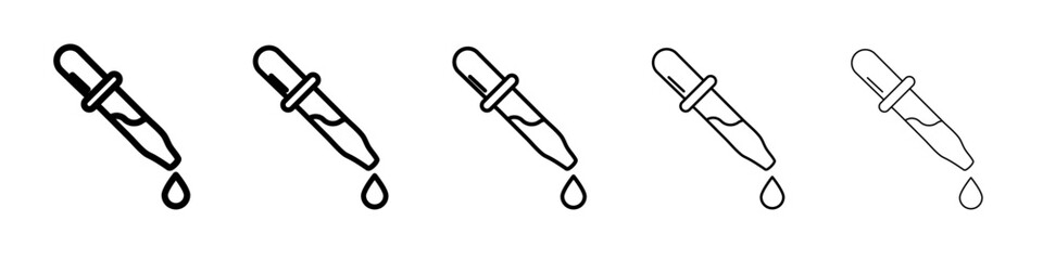 pipette icon thin outline logo mark set