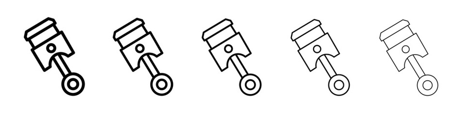 piston icon thin outline logo mark set