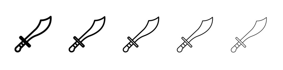 sabre icon thin outline logo mark set