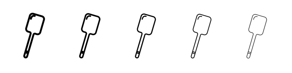spatula icon thin outline logo mark set