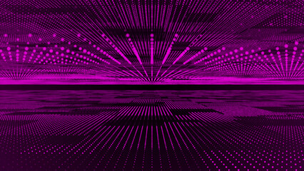 Flying through hi-tech cyber city in cyber space, hi-tech city digital technology background