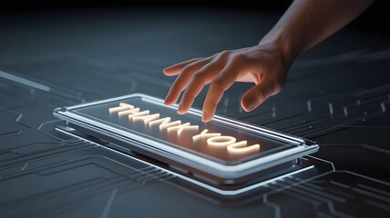 Thank You message, A person interacts with glowing "Thank You" on virtual interface, symbolizing gratitude, appreciation, or acknowledgment in business or personal context. business interactions,
