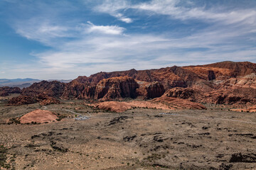 Santa Clara lava flow / basalt (Qbs) with Navajo Sandstone (Lower Jurassic), Snow Canyon Scenic...
