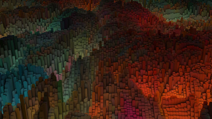 3d hi-tech colorful abstract pattern geometrical technology abstract background