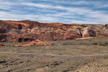 Santa Clara lava flow / basalt (Qbs) with Navajo Sandstone (Lower Jurassic), Snow Canyon Scenic...