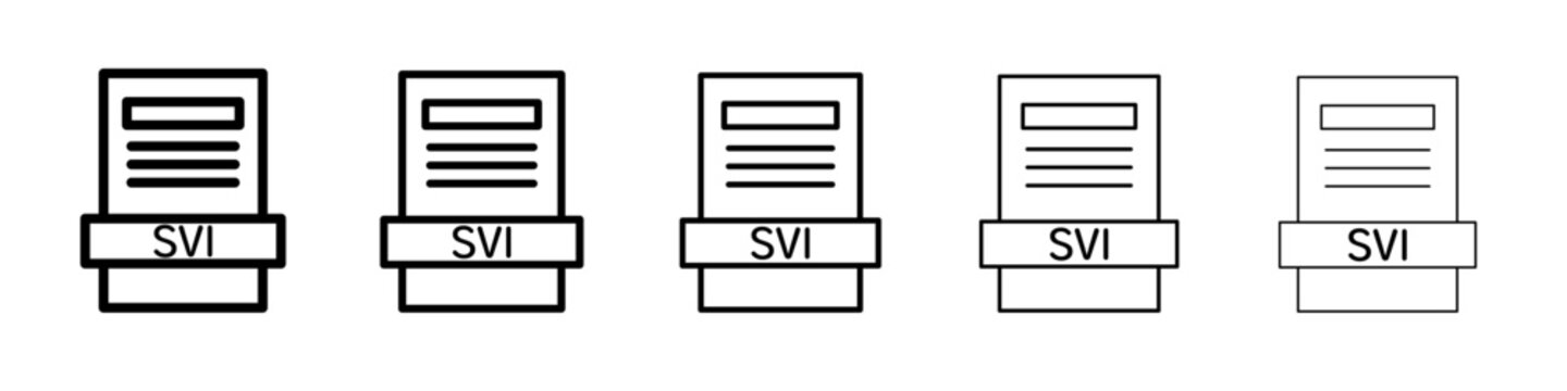 SVI File Document Icon thin outline logo mark set