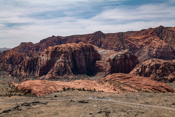 Santa Clara lava flow / basalt (Qbs) with Navajo Sandstone (Lower Jurassic), Snow Canyon Scenic...