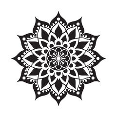 Hand-Drawn Mandala Art with Delicate Petal Elements