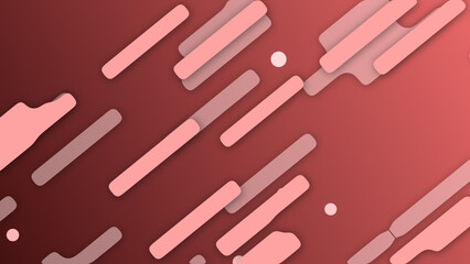 Red color small shapes moving geometrical minimal background