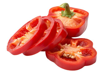 Sliced red bell pepper fresh vegetable ingredient for cooking healthy recipes stock photo and image view