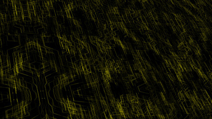 Hi-tech tech particles waves flowing through technology background, Yellow digital technology background