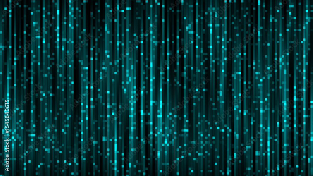 Poster cyan color bokeh particles gradient abstract background, futuristic glitter loop able background