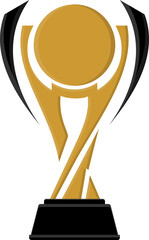 trophy with gold and black illustration